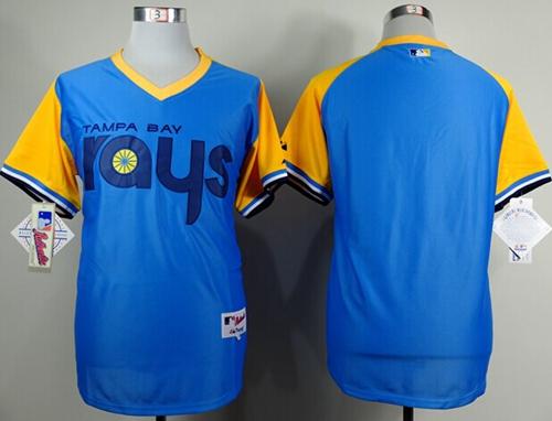 Rays Blank Light Blue 1988 Turn Back The Clcok Stitched MLB Jersey